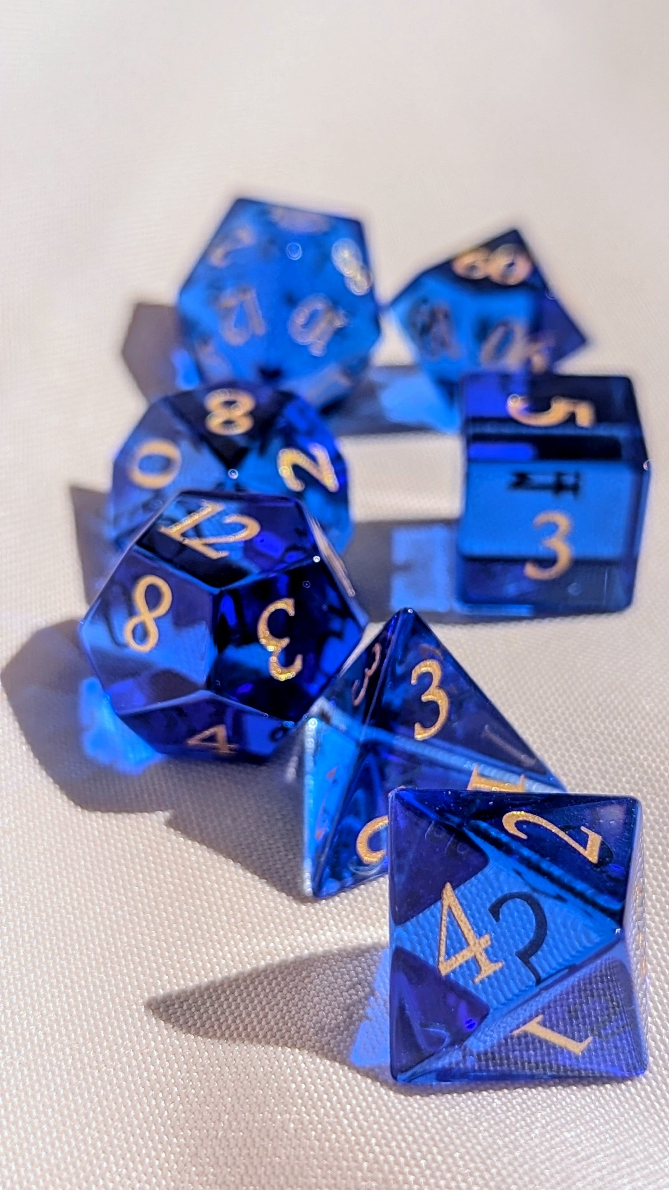 NordicDice Ædelsten og Krystal Dark Ocean - roleplaying dice Exclusive