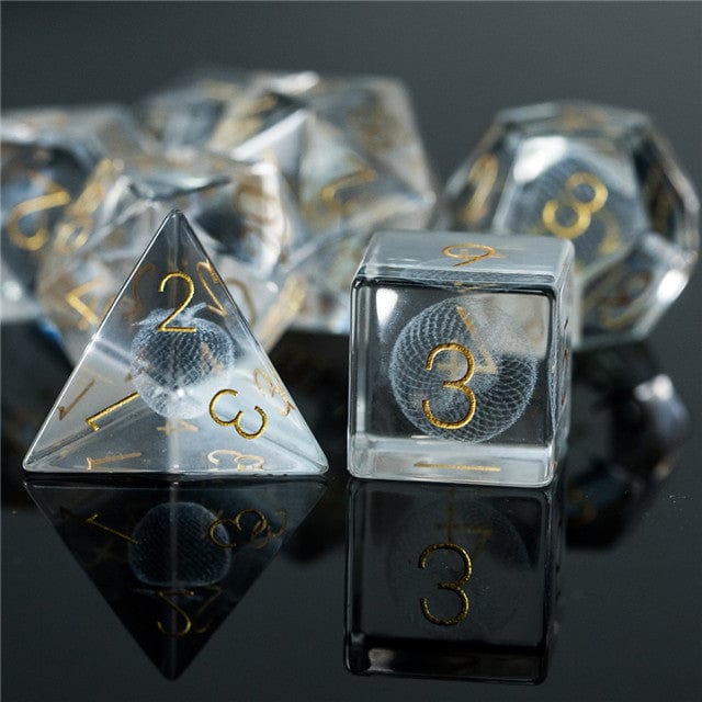 NordicDice Ædelsten og Krystal Gennemsigtig glas dice  - 3D Æble