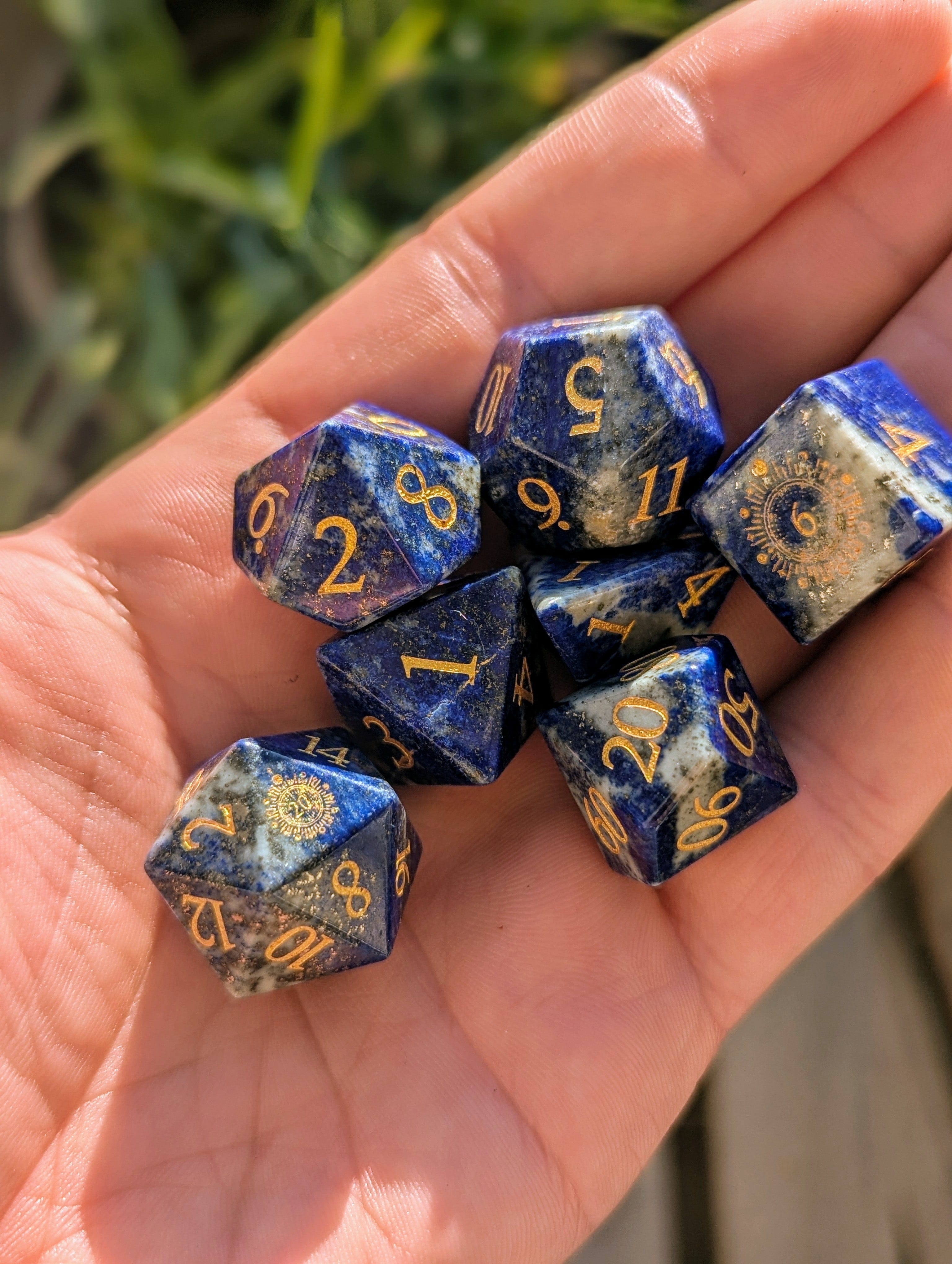 NordicDice Ædelsten og Krystal Gold vein - roleplaying dice Exclusive