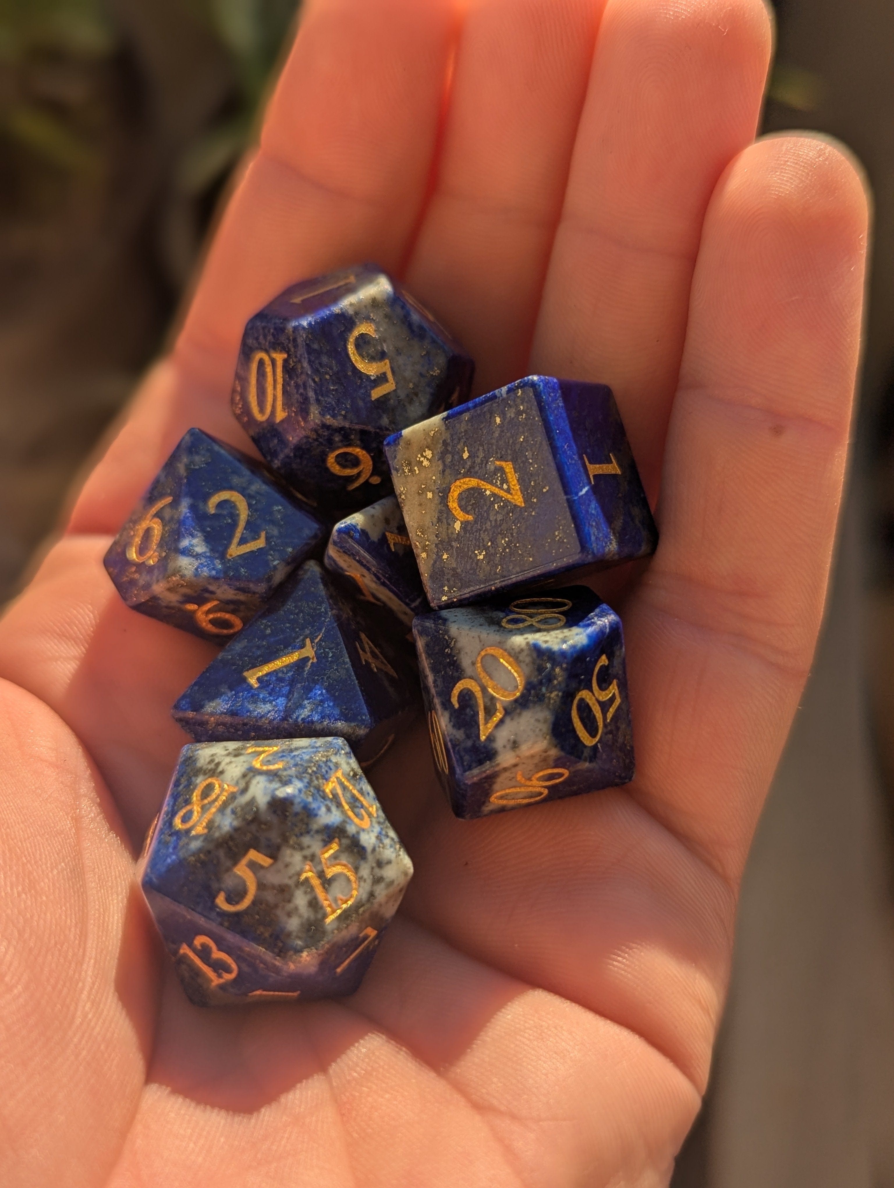 NordicDice Ædelsten og Krystal Gold vein - roleplaying dice Exclusive