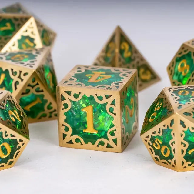 NordicDice Ædelsten og Krystal Grøn Magic essence dice