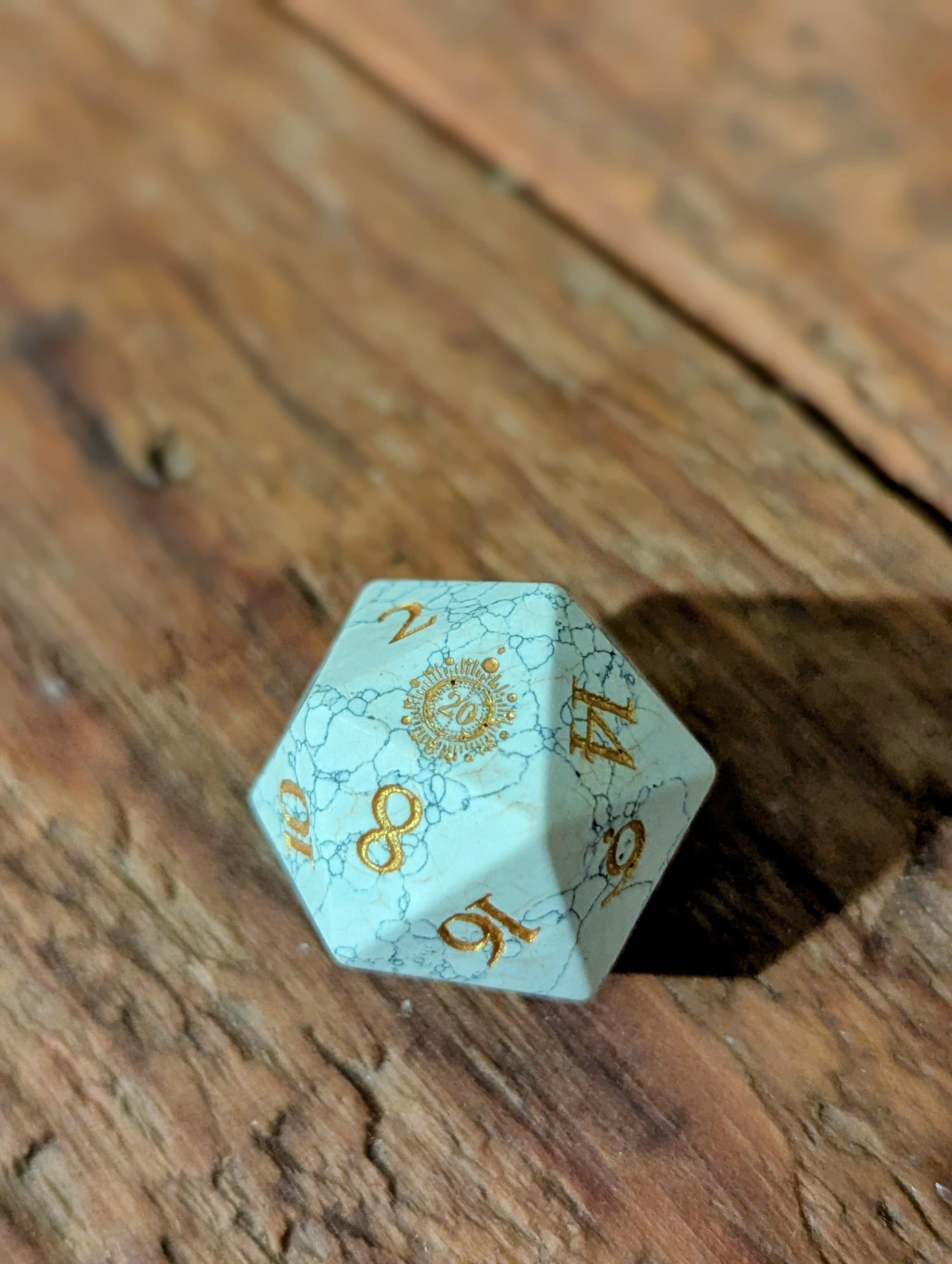 NordicDice Ædelsten og Krystal Random d20 Gem - roleplaying dice Exclusive