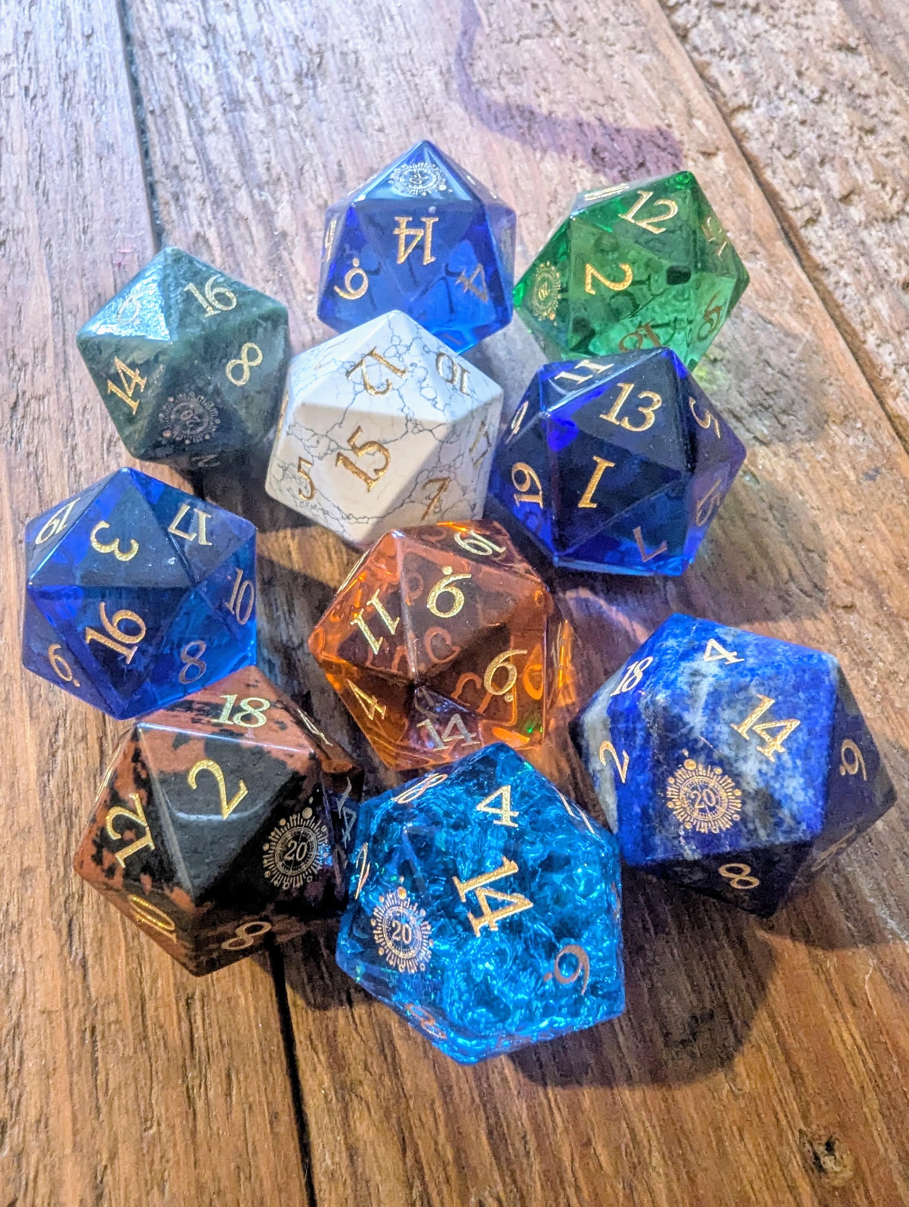 NordicDice Ædelsten og Krystal Random d20 Gem - roleplaying dice Exclusive