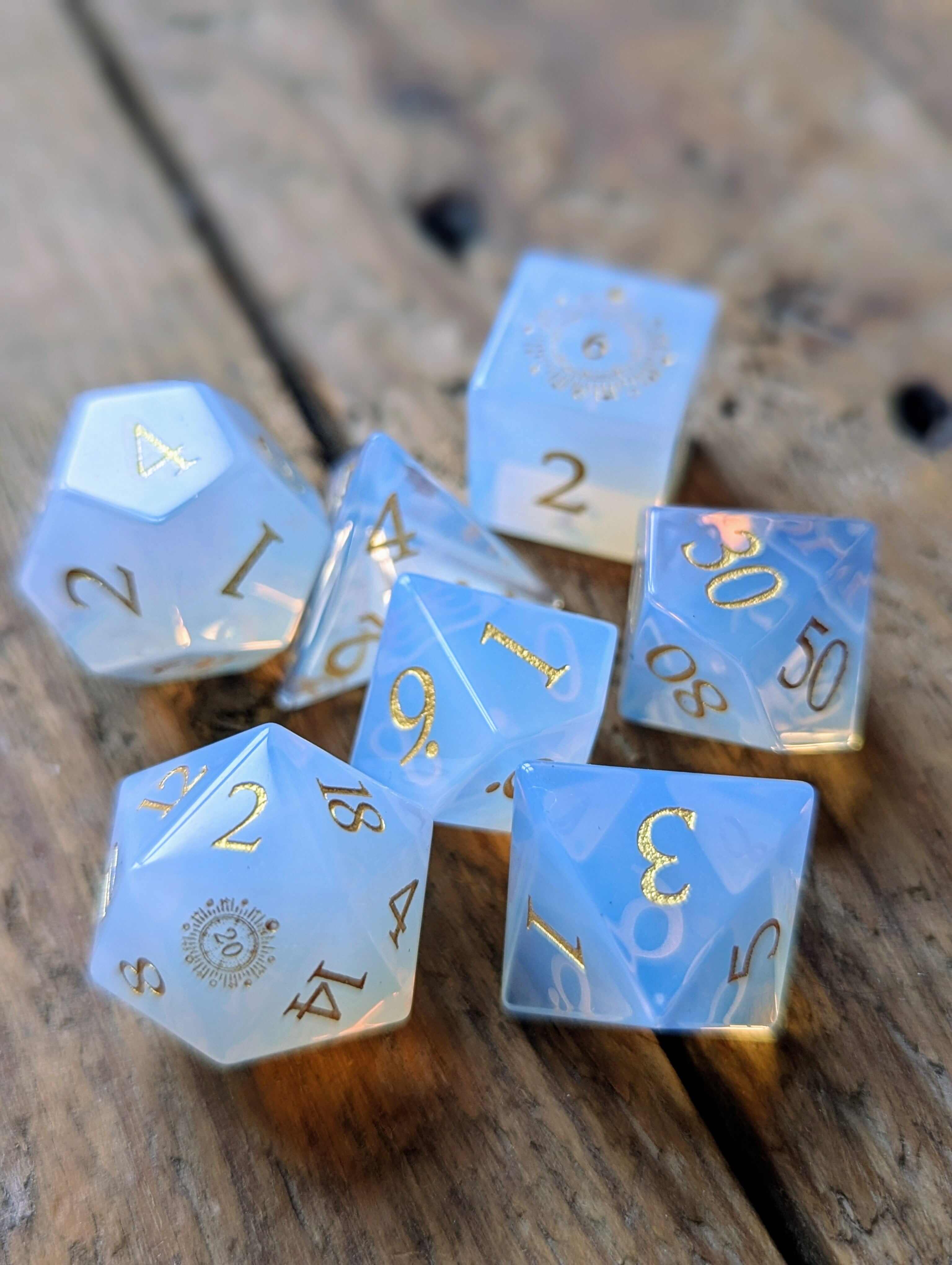 NordicDice Ædelsten og Krystal Silk sun - roleplaying dice Exclusive