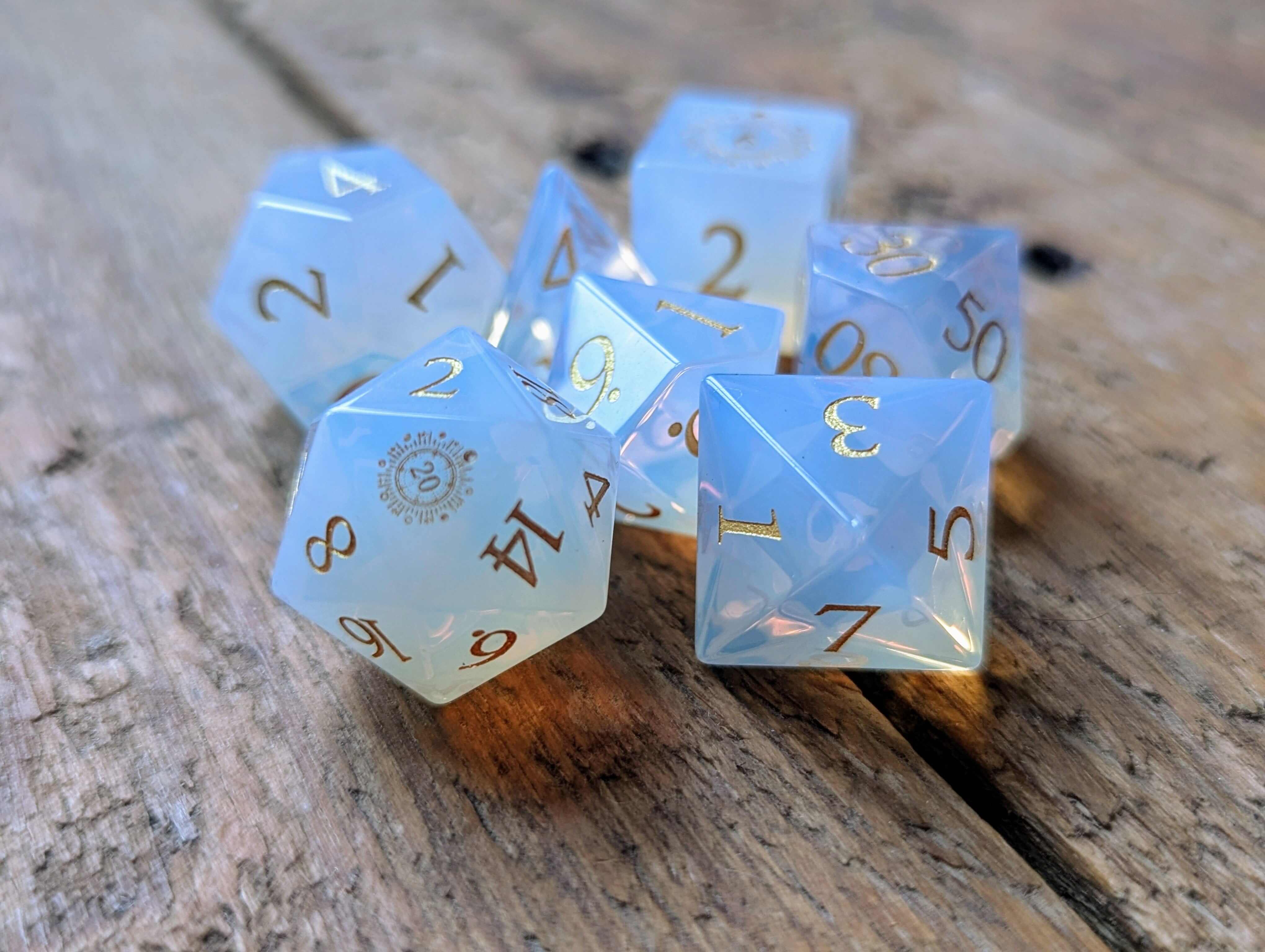 NordicDice Ædelsten og Krystal Silk sun - roleplaying dice Exclusive