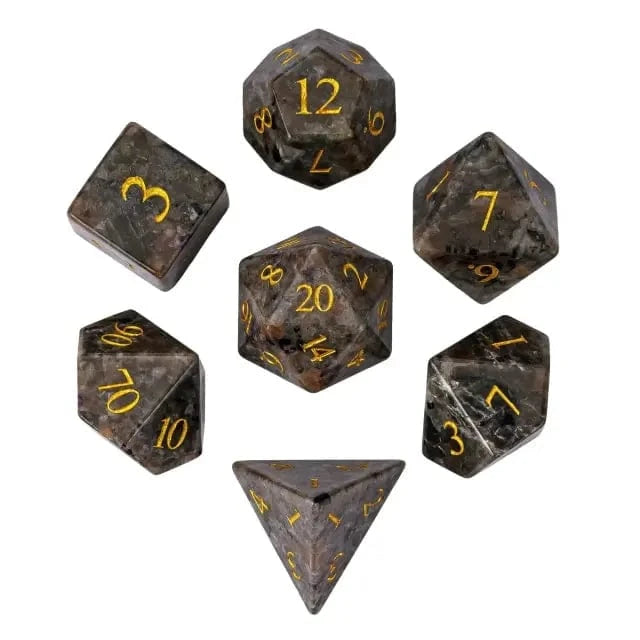 NordicDice Ædelsten og Krystal Yooperlite Stone roleplay dice set