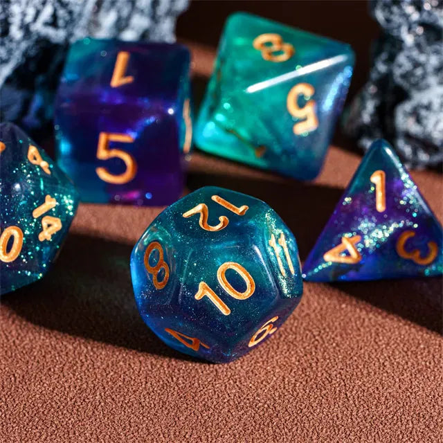 NordicDice Akryl og Resin Dark galakse terningesæt