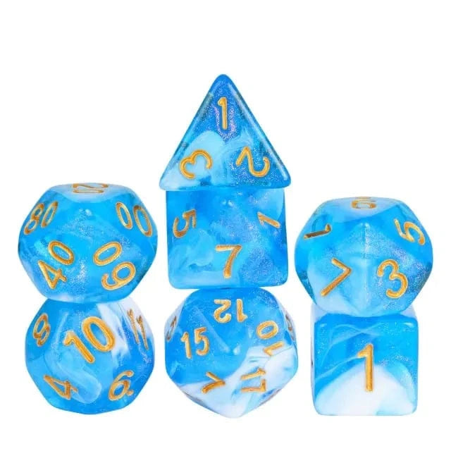 NordicDice Akryl og Resin Glitter Frostbite dice set