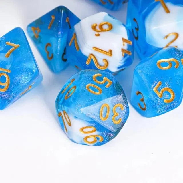 NordicDice Akryl og Resin Glitter Frostbite dice set