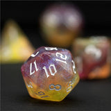 NordicDice Akryl og Resin Golden galakse terningesæt