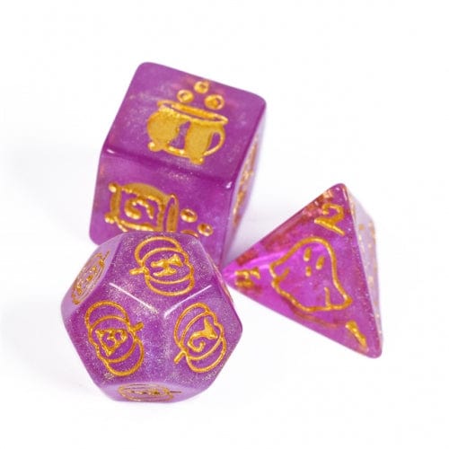 NordicDice Akryl og Resin Golden Halloween terningesæt