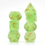 NordicDice Akryl og Resin Grønt terningesæt - Semi-transparent