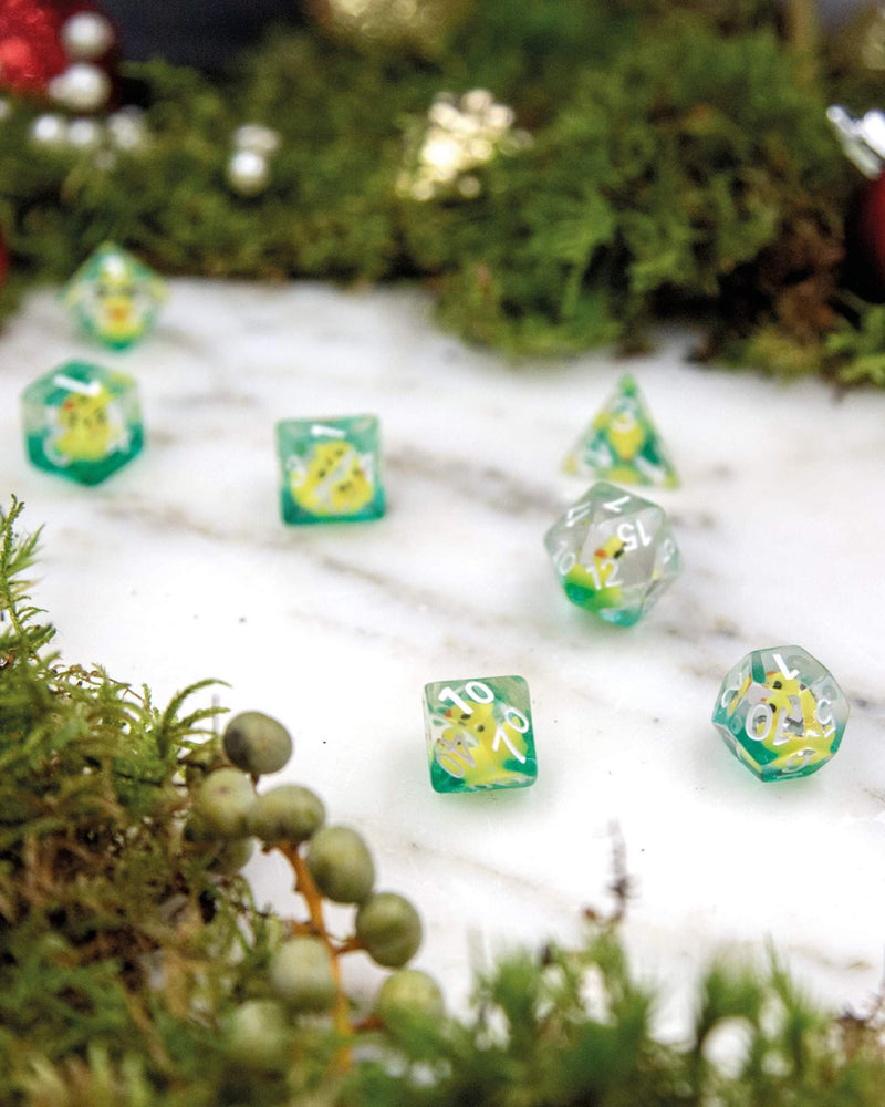 NordicDice Akryl og Resin Gule ællingeterninger