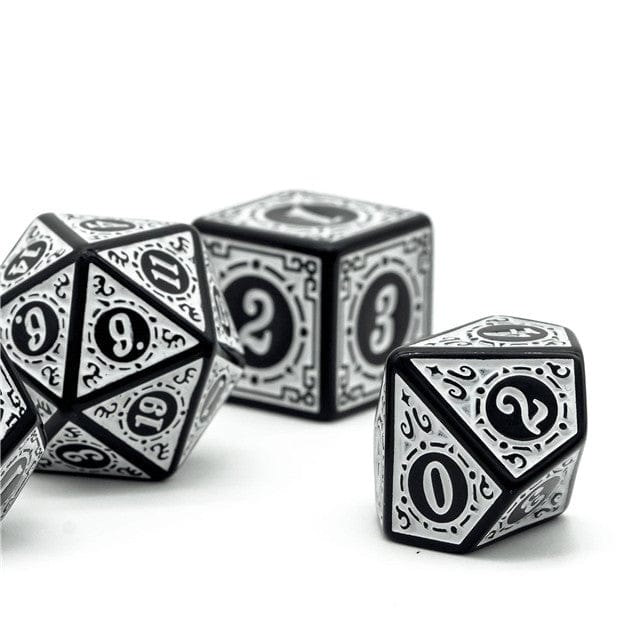 NordicDice Akryl og Resin Magisk Dice - Hvid rollespilsterning