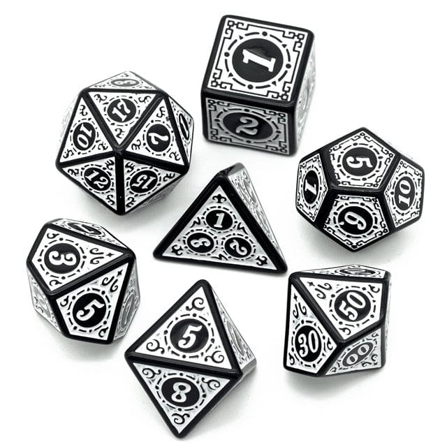 NordicDice Akryl og Resin Magisk Dice - Hvid rollespilsterning