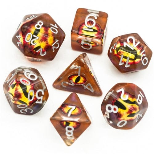 NordicDice Akryl og Resin Orange Demon øjne - rollespilsterning