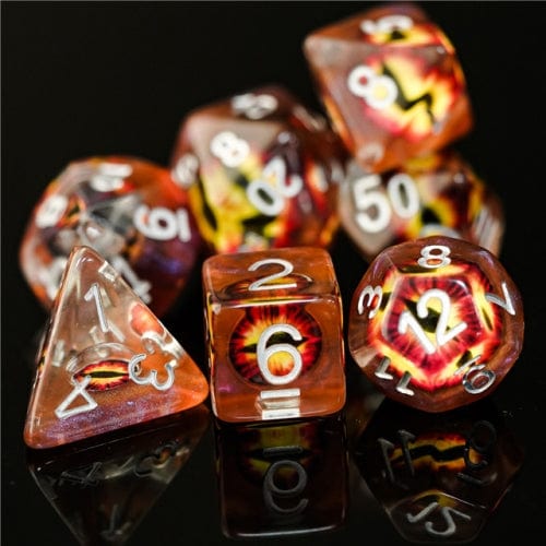 NordicDice Akryl og Resin Orange Demon øjne - rollespilsterning