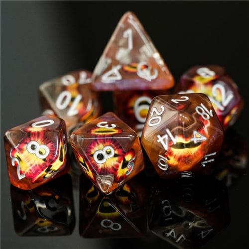 NordicDice Akryl og Resin Orange Demon øjne - rollespilsterning