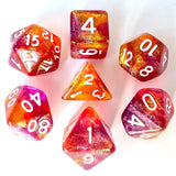 NordicDice Akryl og Resin Orange galakse terningesæt