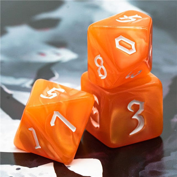 NordicDice Akryl og Resin Orange terningesæt