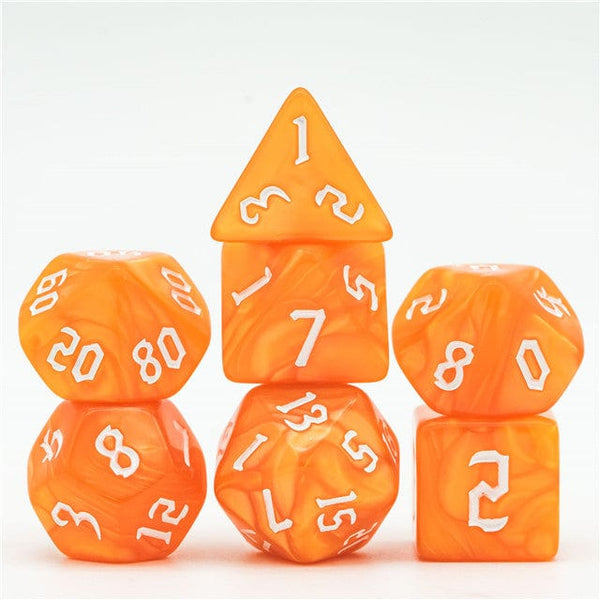 NordicDice Akryl og Resin Orange terningesæt
