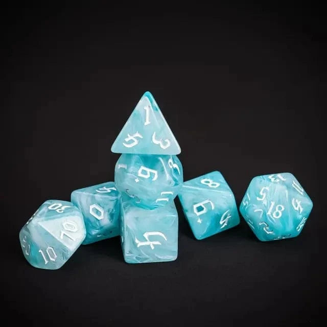NordicDice Akryl og Resin resin jade dice set