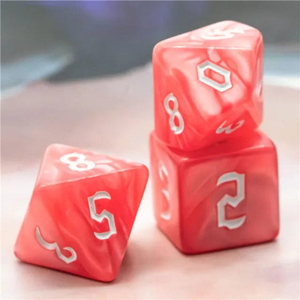 NordicDice Akryl og Resin Rødlig terningesæt