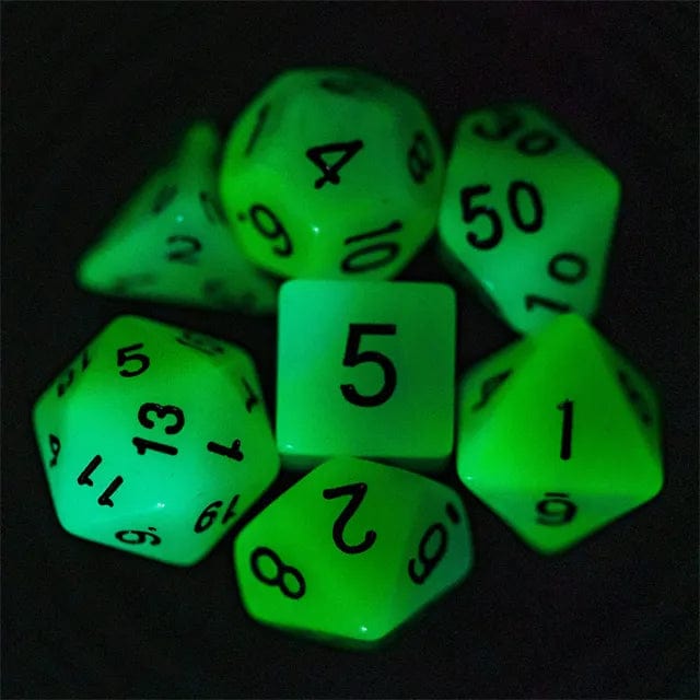 NordicDice Akryl og Resin Selvlysende terninger  - Glow in Dark Dice