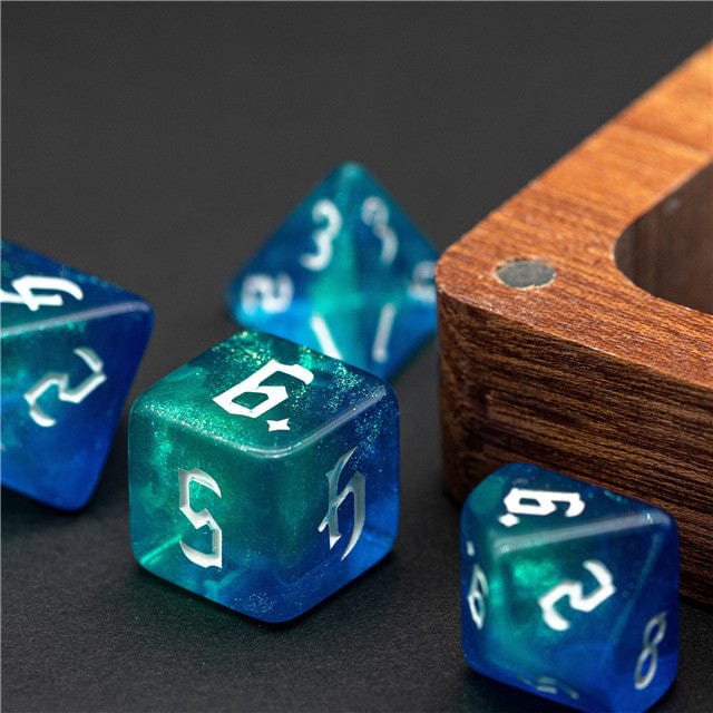 NordicDice Akryl og Resin Sø galakse terningesæt