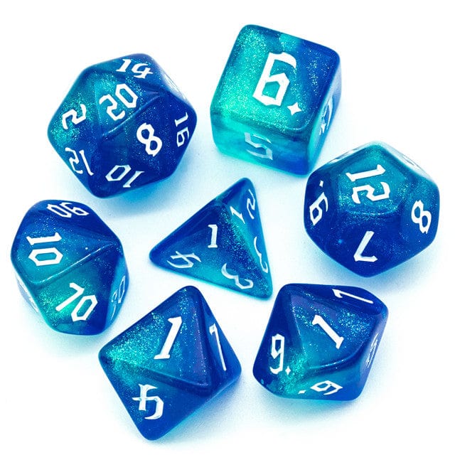 NordicDice Akryl og Resin Sø galakse terningesæt