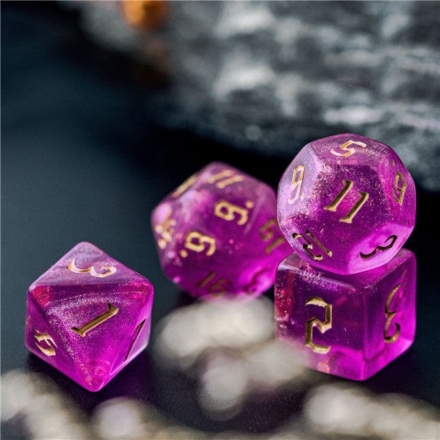 NordicDice Akryl og Resin Ternigesæt:  Ametyst