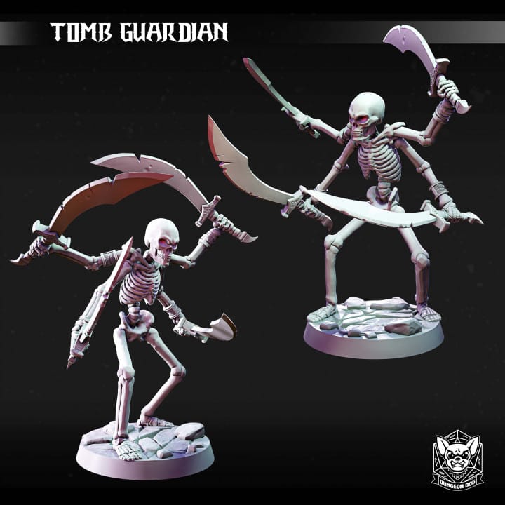 NordicDice Custom print 3x Tomb Guardian Skeleton Unpainted - Custom Mini (Copy)