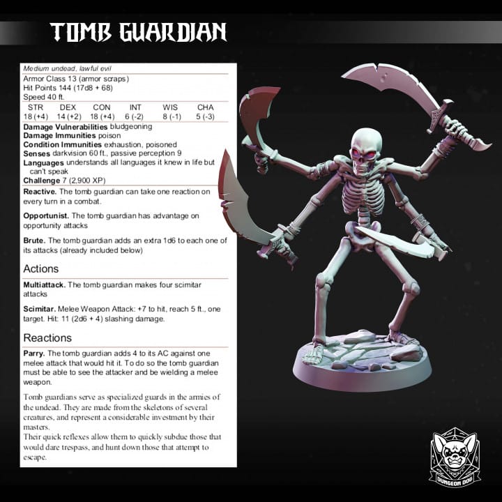 NordicDice Custom print 3x Tomb Guardian Skeleton Unpainted - Custom Mini (Copy)