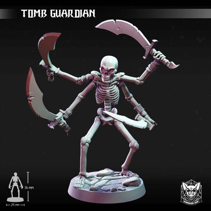 NordicDice Custom print 3x Tomb Guardian Skeleton Unpainted - Custom Mini (Copy)