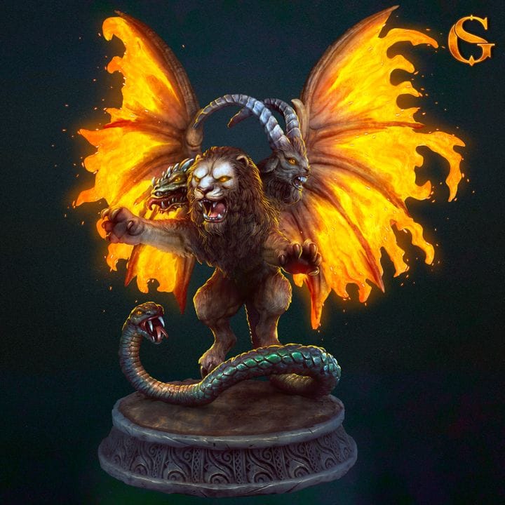 NordicDice Custom print Burning Chimera - Custom Mini