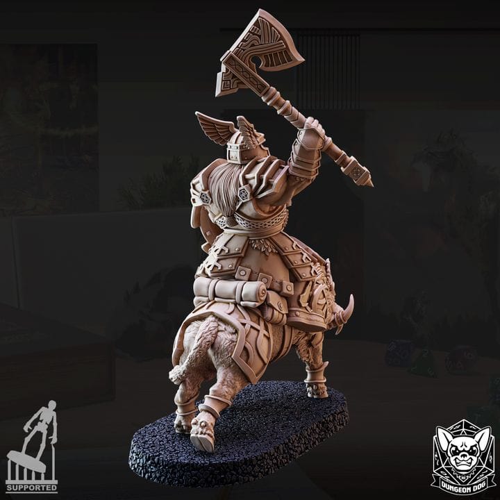 NordicDice Custom print Dwarf Boarrider Commander Unpainted - Custom Mini