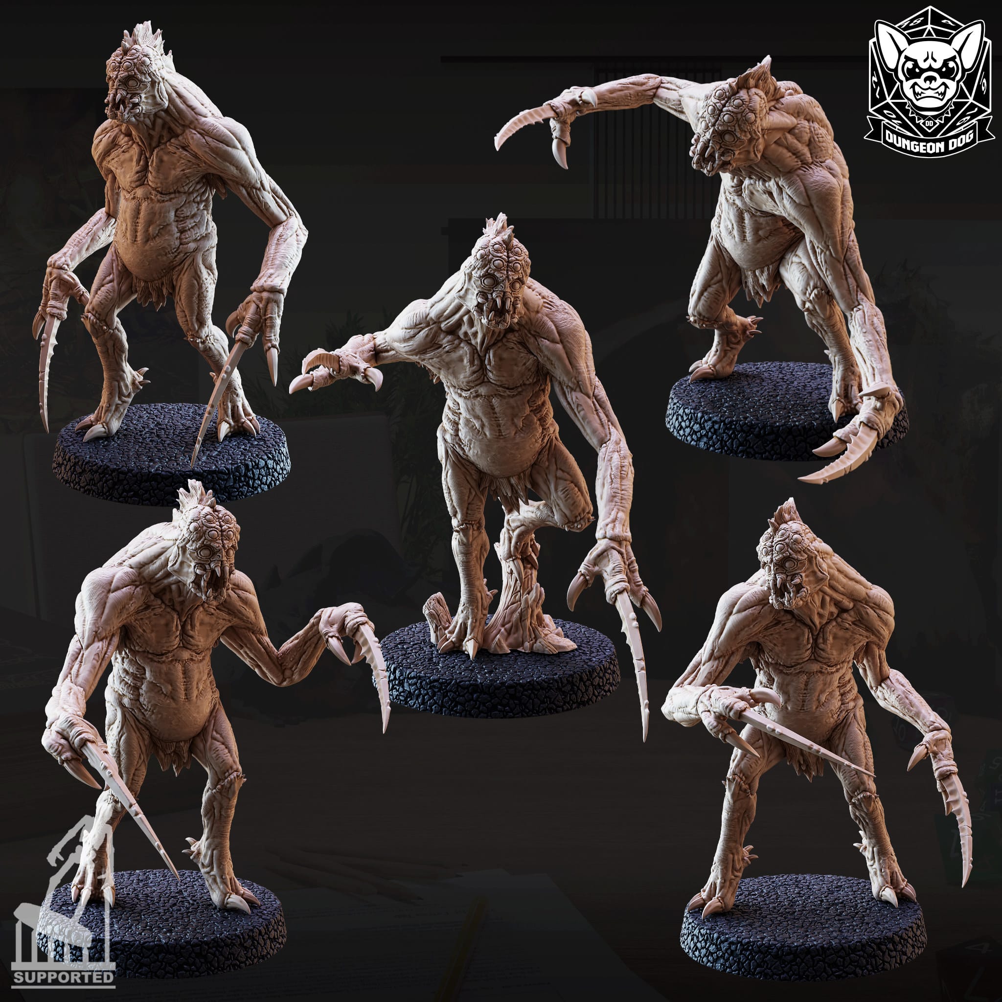 NordicDice Custom print Ettercap Bundle (5 monsters) Unpainted - Custom Mini