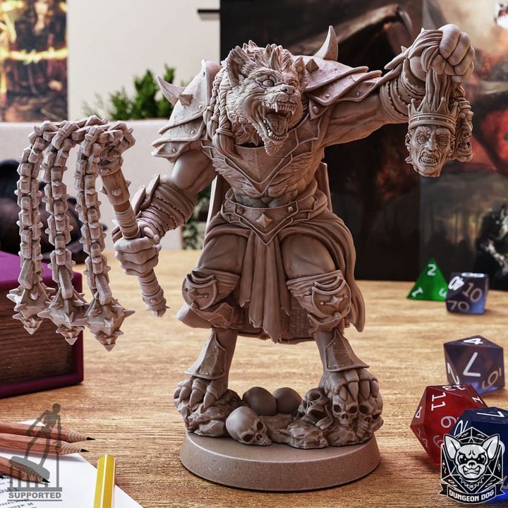 Gnoll Commander Unpainted - Custom Mini