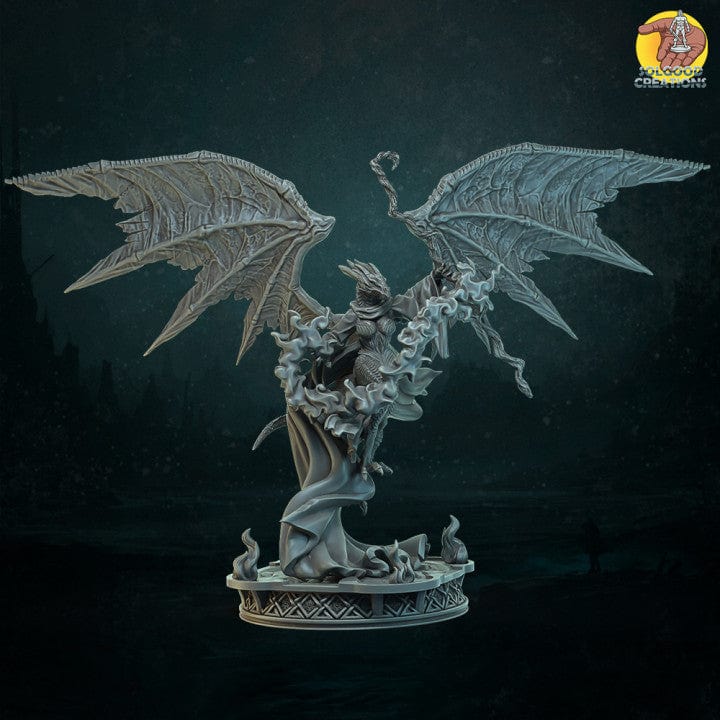 NordicDice Custom print Red dragonborn  Unpainted - Custom Mini
