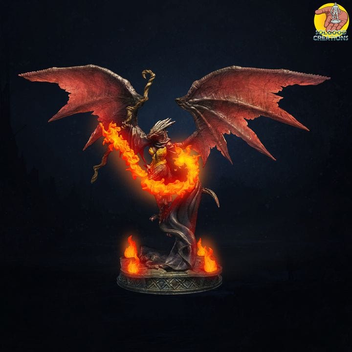 NordicDice Custom print Red dragonborn  Unpainted - Custom Mini