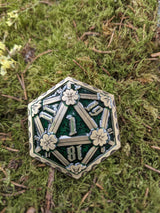 NordicDice D20 Corrupted metal mønt D20 og nat 1