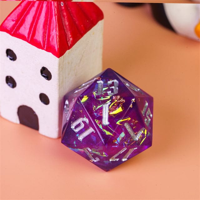 NordicDice D20 Løs d20 Sharp Dice lilla terning