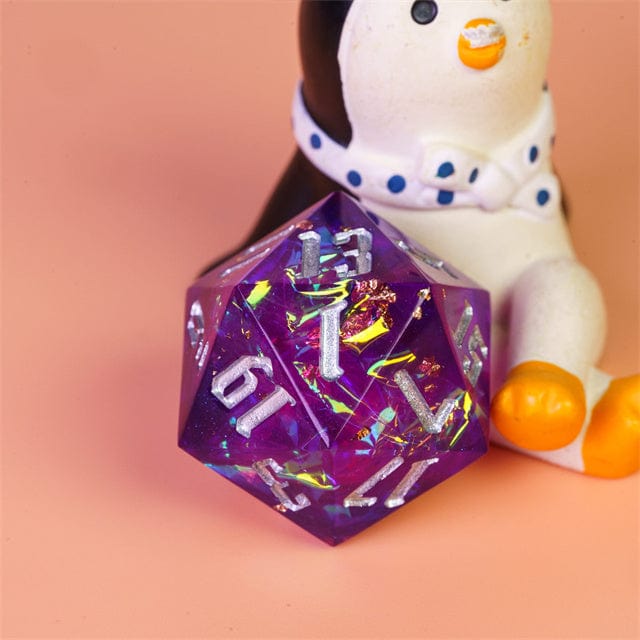 NordicDice D20 Løs d20 Sharp Dice lilla terning