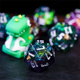 NordicDice D20 Løs d20 Sharp Dice - mørkeblå terning