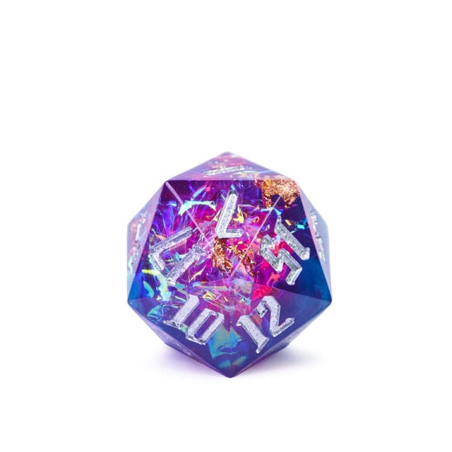 NordicDice D20 Løs d20 Sharp Dice pink og mørkeblå terning