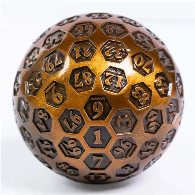 NordicDice D20 Metal D100 rollespilsterning - bronze