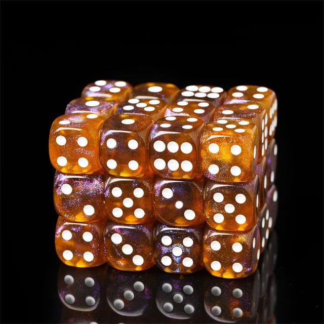 NordicDice d6 12 stk. d6 Brun glitter terninger - 16mm