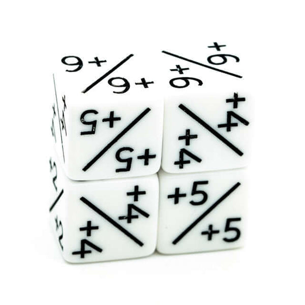 NordicDice d6 12 stk. Terningetæller, Hvid +1/+1