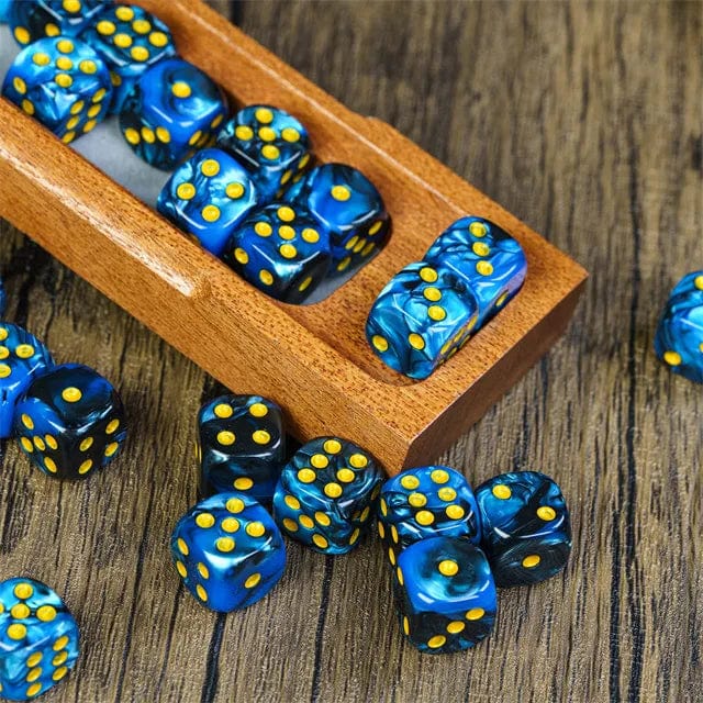 NordicDice d6 Blåsort mini d6 12mm terninger - 25 stk