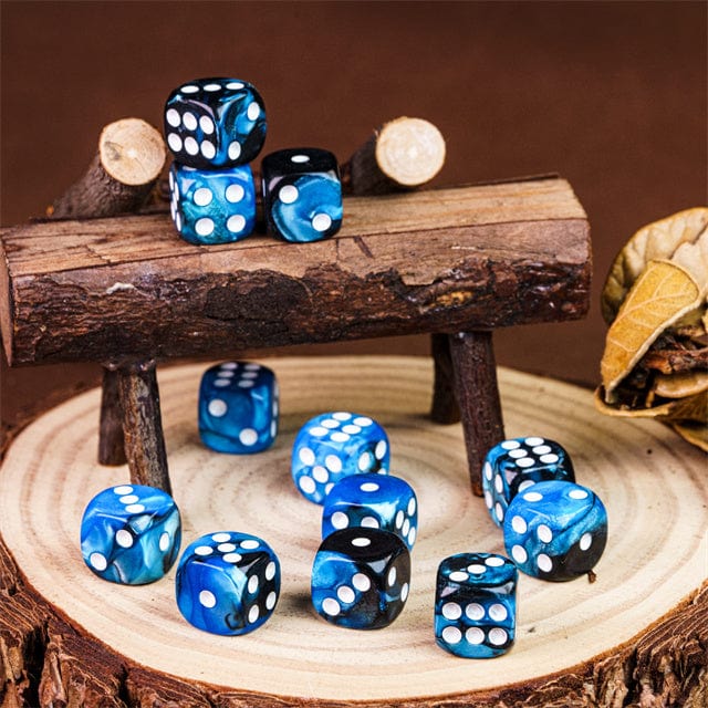 Light and blue mini d6 dice - 25 pcs